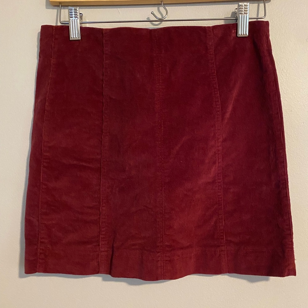 Corduroy red mini skirt